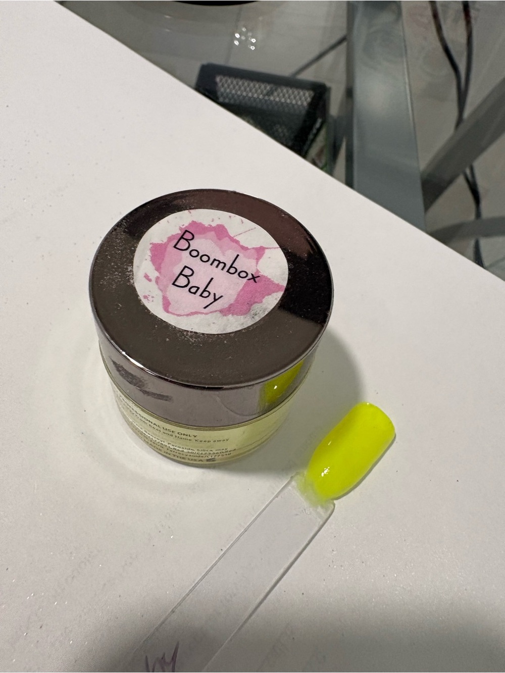 Peppi Gel Boombox Baby neon yellow dip nail powder